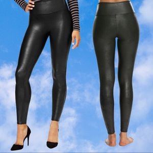 Max studio high waisted faux leather warm leggings